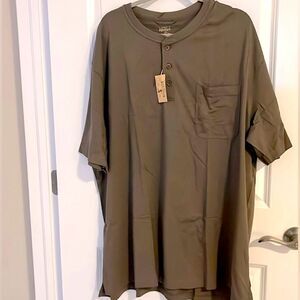 Red Head Brand Brown Short Sleeve Henley 4 Button Cotton Shirt NWT 3X